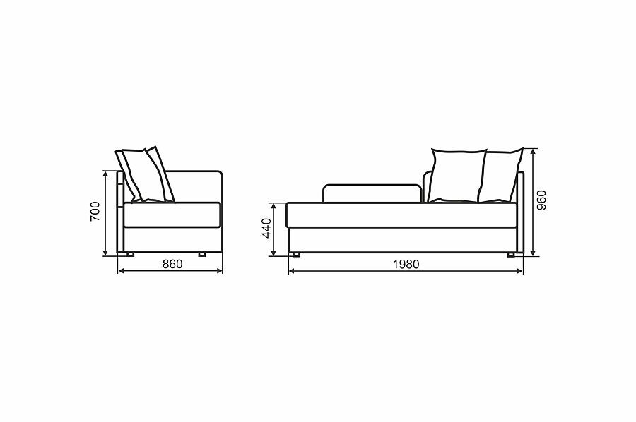 Размеры 1 5 дивана